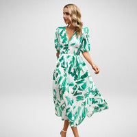 MONIA | CHARMING KLEID MIT V-AUSSCHNITT in Grün