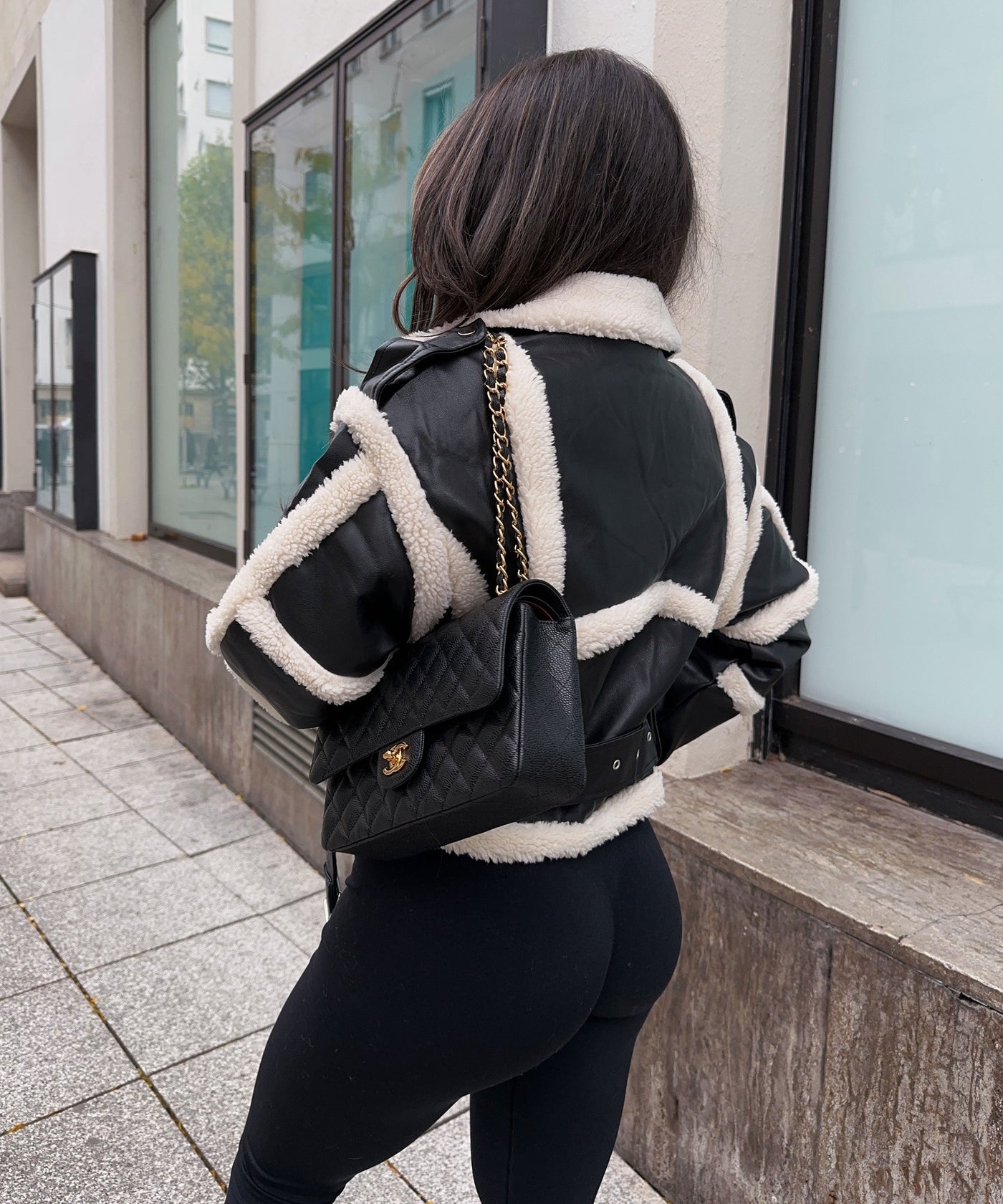 Celia | Warme Teddyfell Lederjacke für Damen Winter