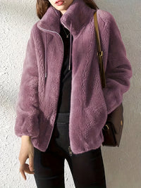 Paula | Stylische Winterjacke Damen mit Reißverschluss in Lila