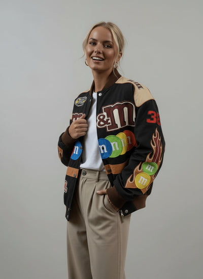 Tessa | Oversize Collegejacke Mit Grafikprint