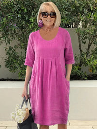 Lisa – Sommerkleid mit Taschen in Rosa