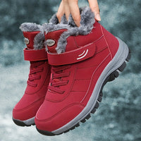 Winterschuhe Unisex Stiefel | Knöchelhoch mit Riemenverschluss in Rot