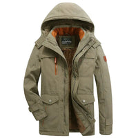 Wasserdichter Parka Wintermantel Kapuzenjacke in Khaki