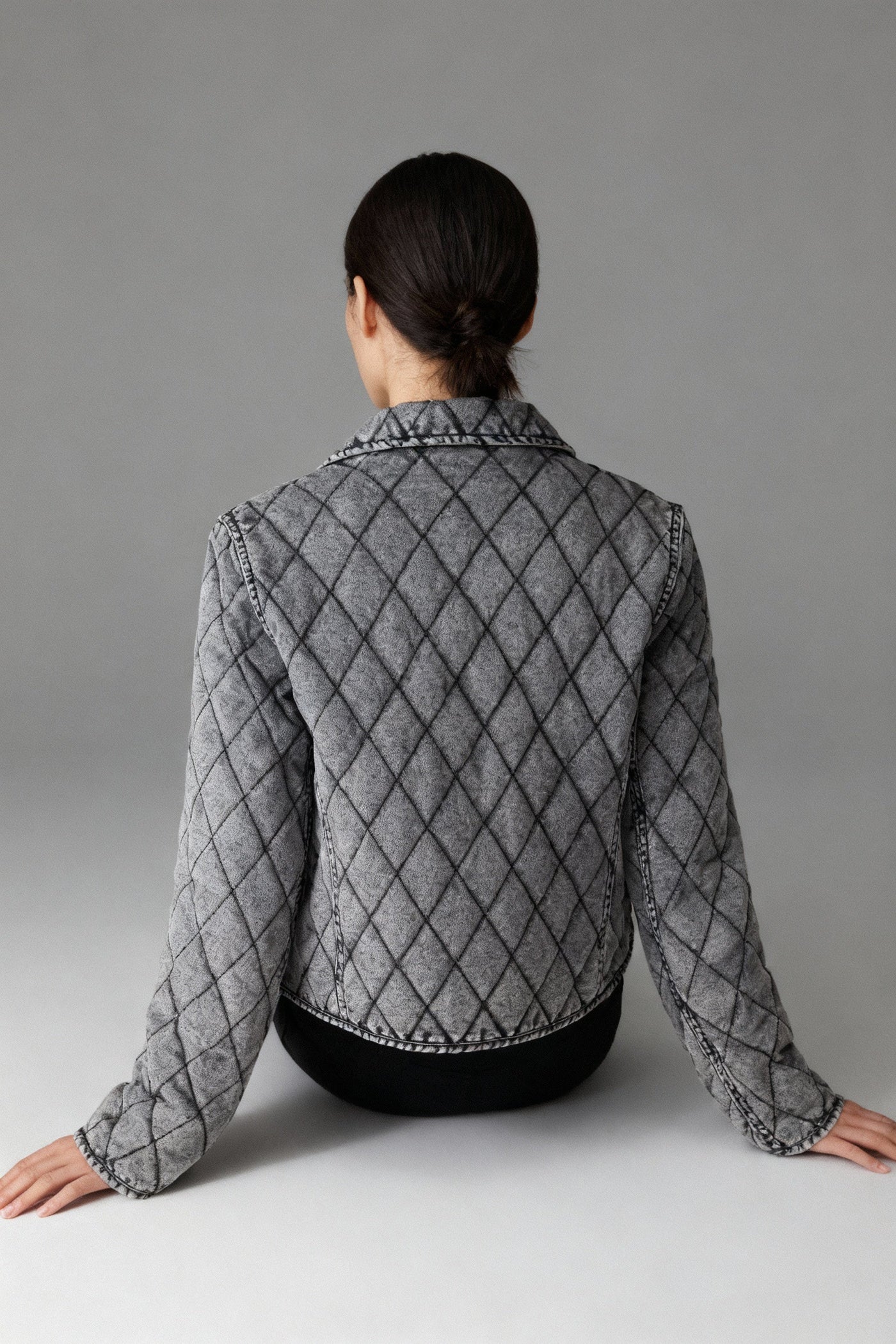 Rafaela | Kurze karierte Jeansjacke für Damen