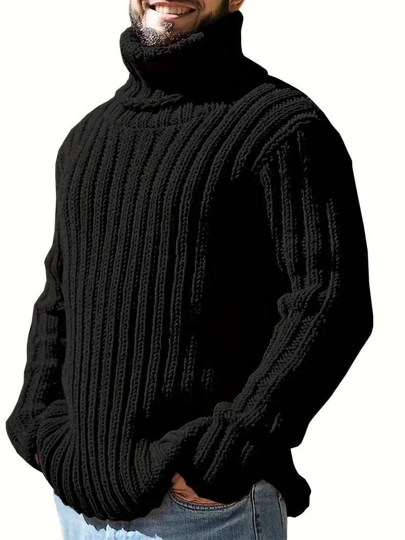 Lysander – Pullover Mit Hohem Kragen Und Rippstrick
