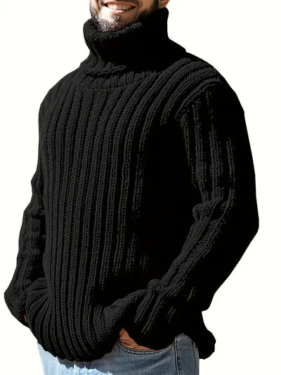 Lysander – Pullover Mit Hohem Kragen Und Rippstrick