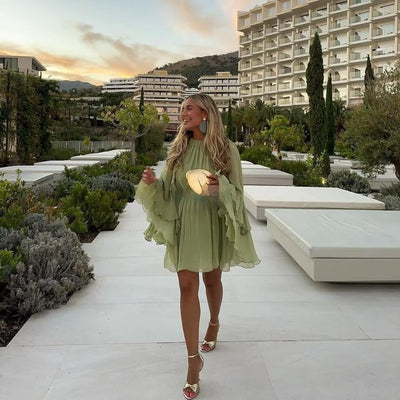 Halena | Kurze Kleider aus Chiffon mit Volants