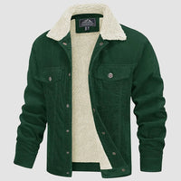 Herren Winterjacke aus Samt - Stefan in Grün