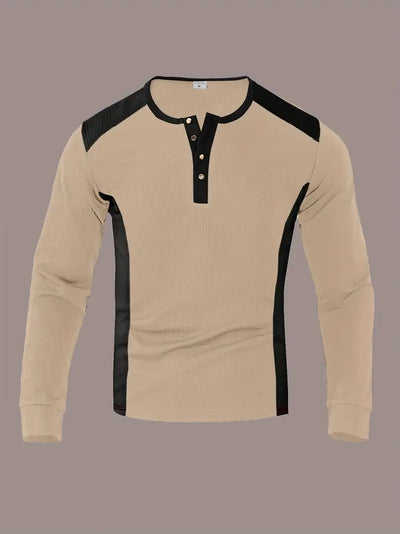 Kyran – Langärmliges Henley Hemd Mit Waffelmuster
