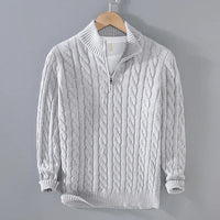 Adam | Eleganter Pullover mit halbem Reißverschluss in Grau