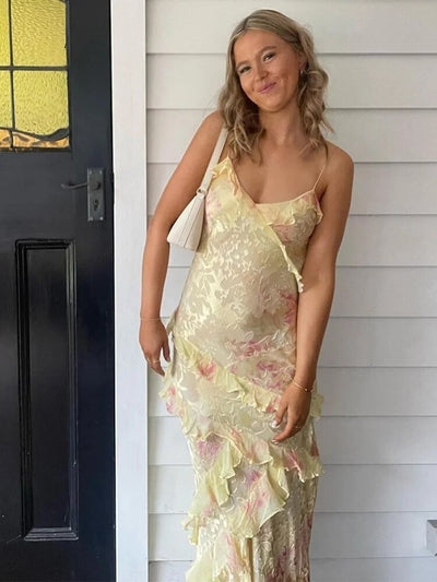 Bunte Sommerkleid mit Rüschen – Liora