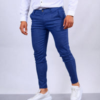 Arjun - Elegante und eng geschnittene Herren-Anzugshose in Blau