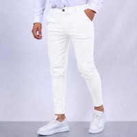 Arjun - Elegante und eng geschnittene Herren-Anzugshose in Weiß