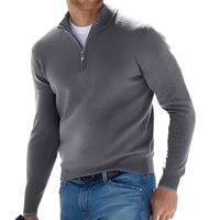 Ralph - Bequemer Herrenpullover mit Reißverschluss in Grau