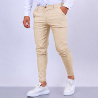 Arjun - Elegante und eng geschnittene Herren-Anzugshose in Aprikose
