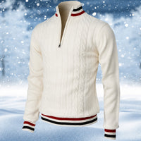 Ralph - Eleganter Herrenpullover mit Reißverschluss in Weiß