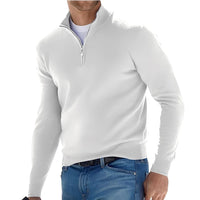 Ralph - Bequemer Herrenpullover mit Reißverschluss in Weiß