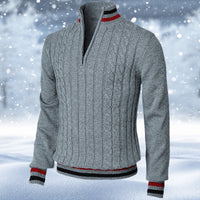 Ralph - Eleganter Herrenpullover mit Reißverschluss in Grau