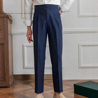 Bronson - Elegante Männerhose mit verstellbarer Schnalle in Blau