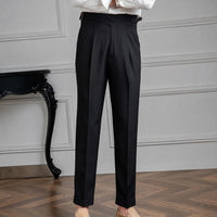 Bronson - Elegante Männerhose mit verstellbarer Schnalle in Schwarz