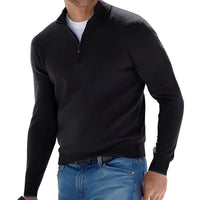 Ralph - Bequemer Herrenpullover mit Reißverschluss in Schwarz