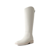 Prinzessin | Elegante Rindsleder Stiefel mit hohen Absätzen in Weiss