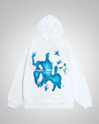 Andrew| Herren Oversized Bedruckter Hoodie in Weiß