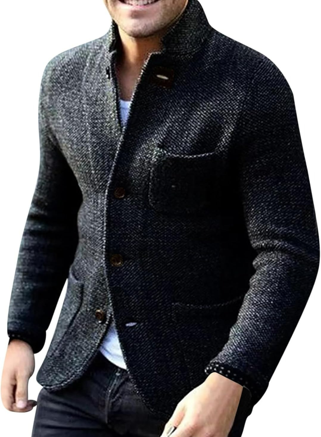 Anspruchsvolle Strickjacke für Herren | Warmer