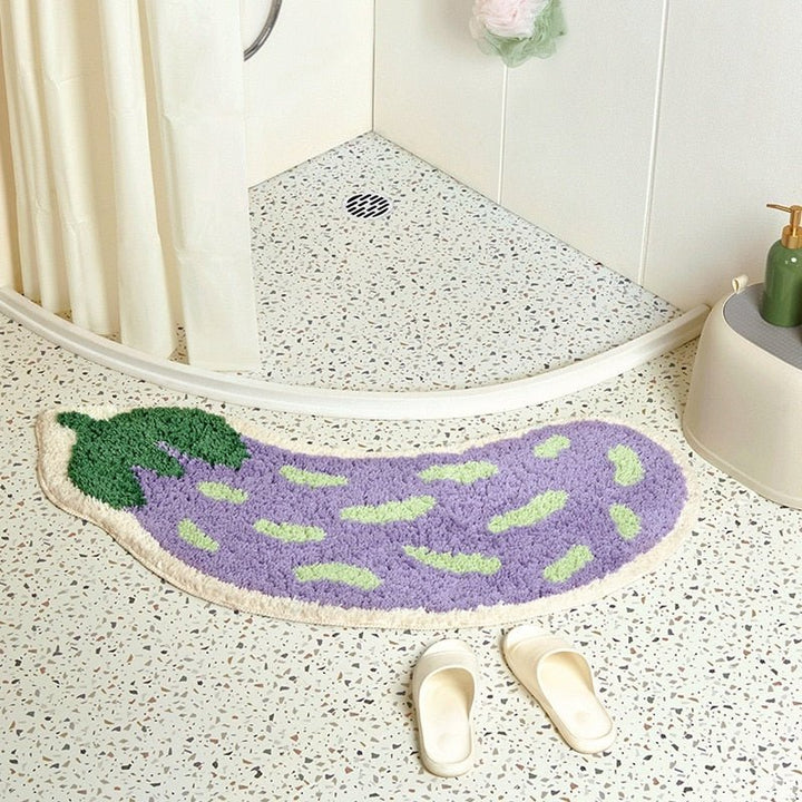 Anti-Rutsch-Badmatt mit Bananen- oder Auberginen-Design - ZestPad
