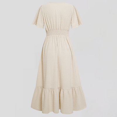 ARIA  | Mittellanges Kleid mit V-Ausschnitt