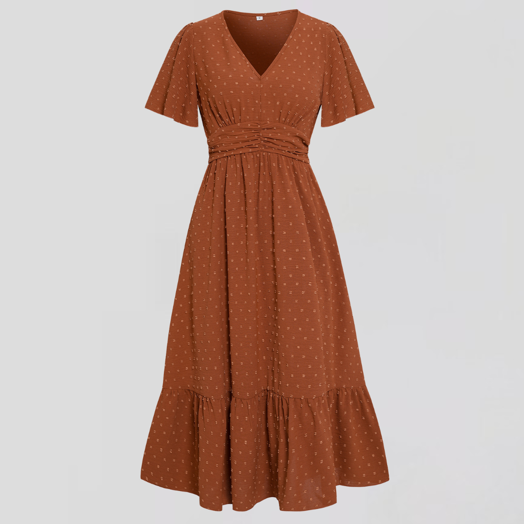 ARIA  | Mittellanges Kleid mit V-Ausschnitt