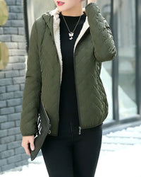 Warme & stylische Jacke für Frauen - Danique in Armeegrün