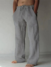 Arthur | Herren Weite Leinen Baggyhose in Dunkelgrau