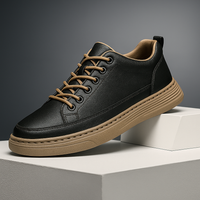 Schicke Lederschuhe in Schwarz/Braun