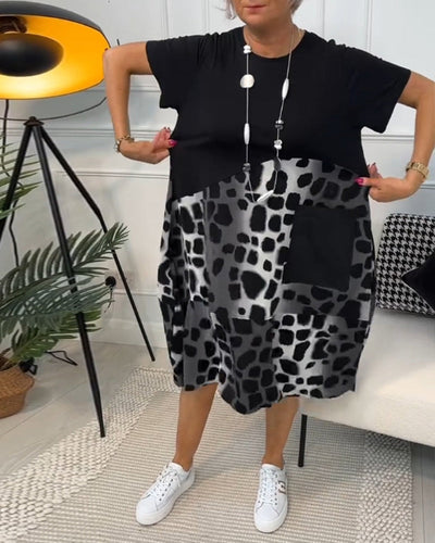 Adriana™ - Damen Midi Kleid mit kurzen Ärmeln