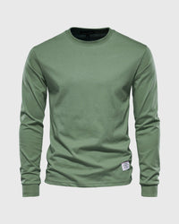 Eric | Herren Casual Slim Fit Langarm T-Shirt in Grün