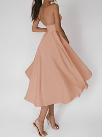 Glamouröses Ärmelloses Pailletten-Kleid für Damen mit Federn in Aprikose