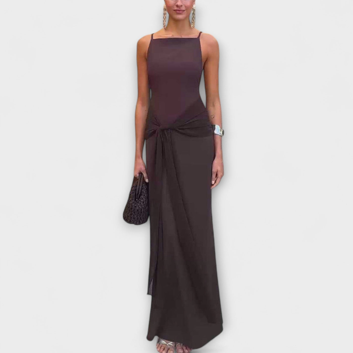 Calista - Schickes geknotetes Maxikleid aus fließendem Chiffon