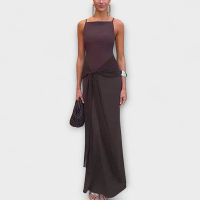 Calista - Schickes geknotetes Maxikleid aus fließendem Chiffon