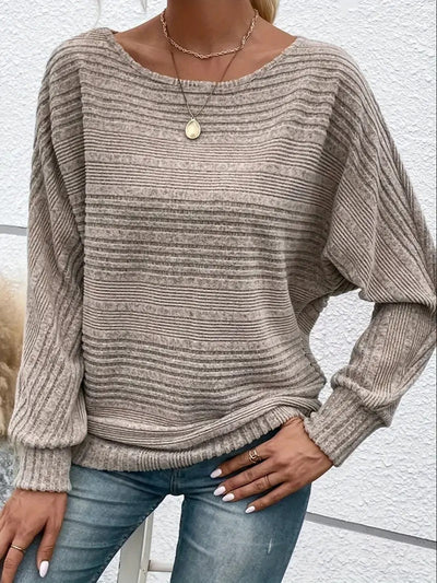 Alouette® | Lässiger einfarbiger Pullover mit weiten Ärmeln