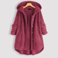 Kuschelige Damen Fleecejacke mit Kapuze – Lässige Winterjacke im Oversize-Look, Verschiedene Farben in Rosa
