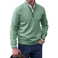 Pullover Herren Reißverschluss Winter | Warm Komfort in Grün