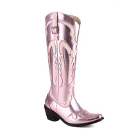 Elegante High-Heel-Stiefel im Trend der Saison in Rosa