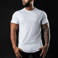 Herren Schlanke Passform Einfach T-Shirt in Weiß