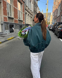 Übergroße Leder-Damenjacke – Noor in Grün