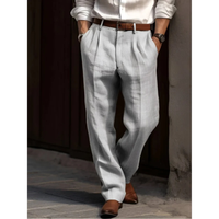 Ben | Herren Freizeit Hose mit Falten in Grau