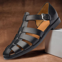 Nelson | Herren Bequeme Sandalen | Weiß in Schwarz
