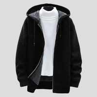 Flynn Strick Hoodie in Schwarz
