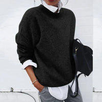 Damen Lässig Langarm Pullover | Warm in Schwarz