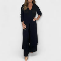 3-teiliges stilvolles Damen-Co-Ord-Set in Schwarz